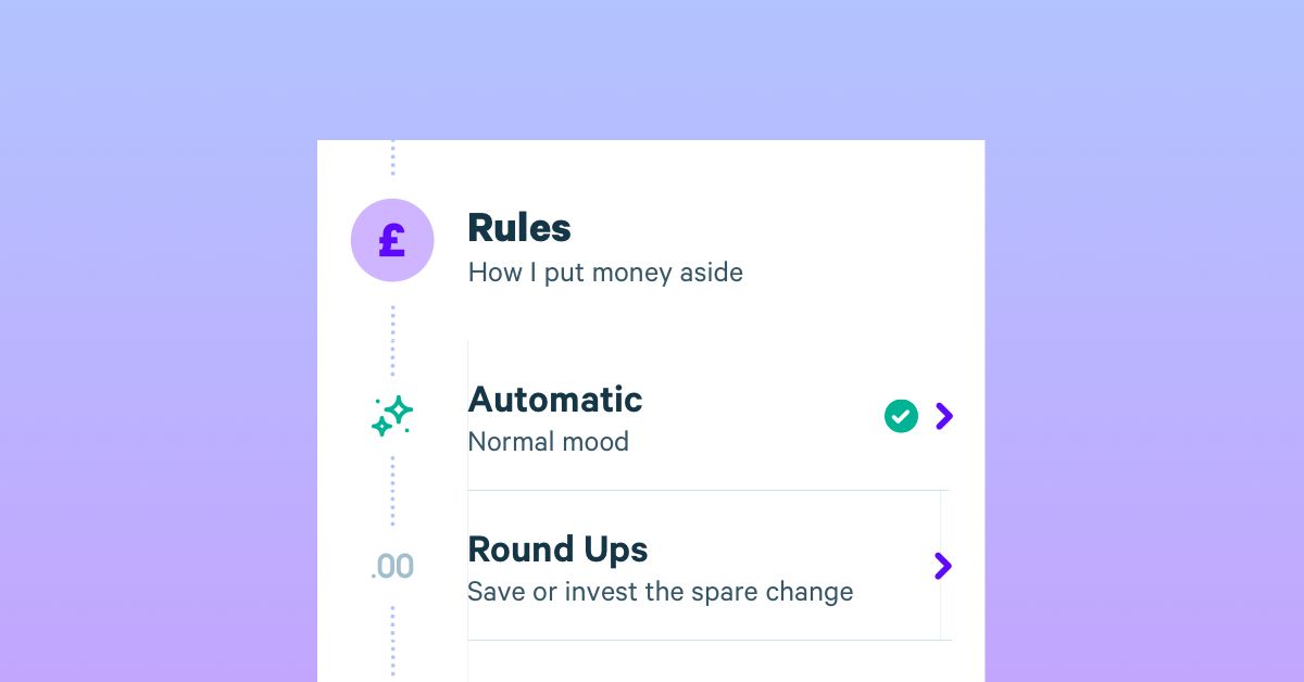 a screen shot shows the Plum app automatic saving settings