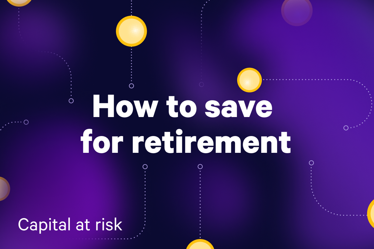 "How to save for retirement" against a purple background